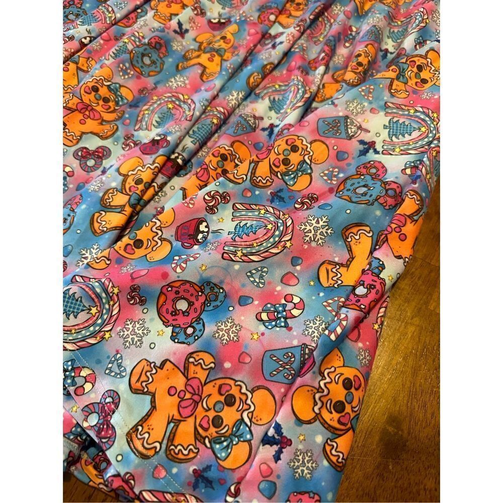Olive and Gray Girls Gingerbread Mouse Christmas Soft Stretch Dress Pockets 14 - Picture 2 of 10